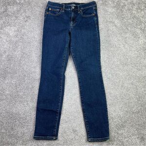 GAP Jeans Women's 28 Blue Cropped Skinny Mid-Rise Dark Denim Stretch Pockets